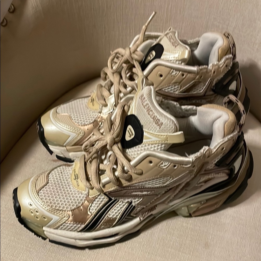 Balenciaga Beige and Black Sneakers